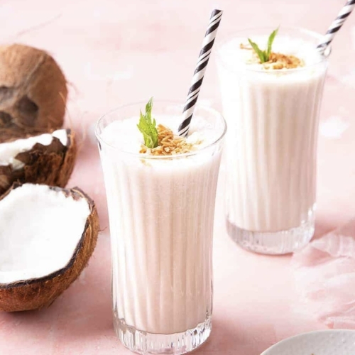 coconut smoothie with coconut gelato