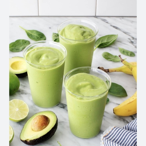 avocado smoothie with coconut gelato